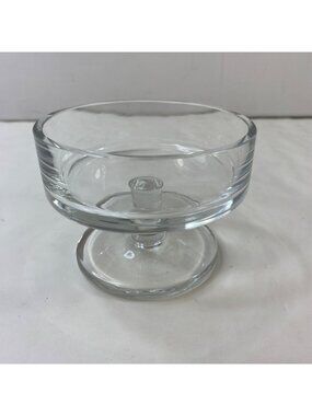 Glass Pedestal Dessert Bowl For Serving Display 1.5" Deep 3" Tall 4" Diameter